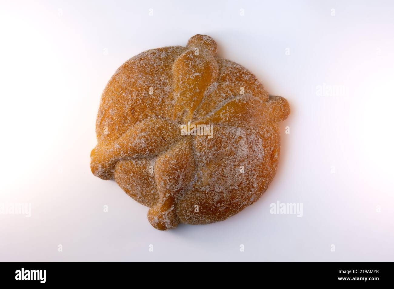 A Day of the Dead Bread - Pan de Muerto - white background Stock Photo