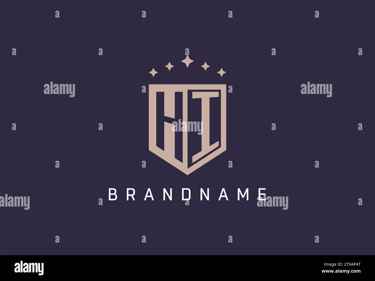 HI initial shield logo icon geometric style design inspiration Stock ...