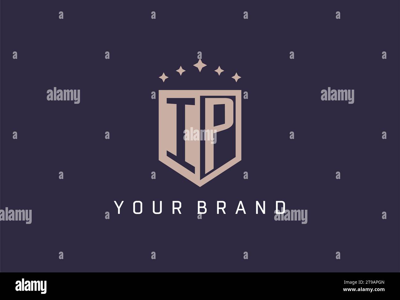 IP initial shield logo icon geometric style design inspiration Stock ...