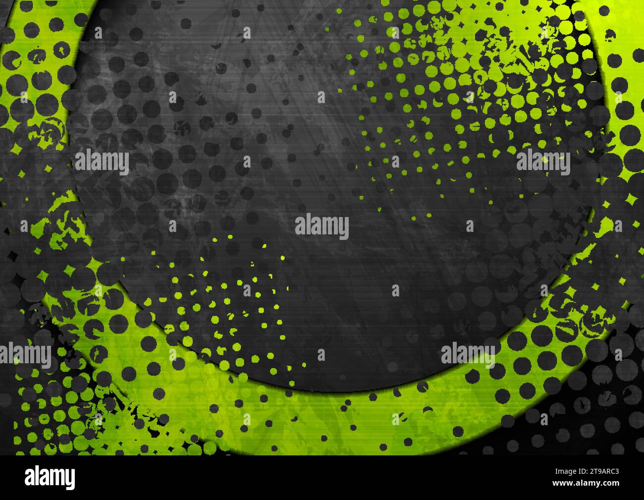 Green and black abstract grunge tech geometric background. Vector design Stock Vector