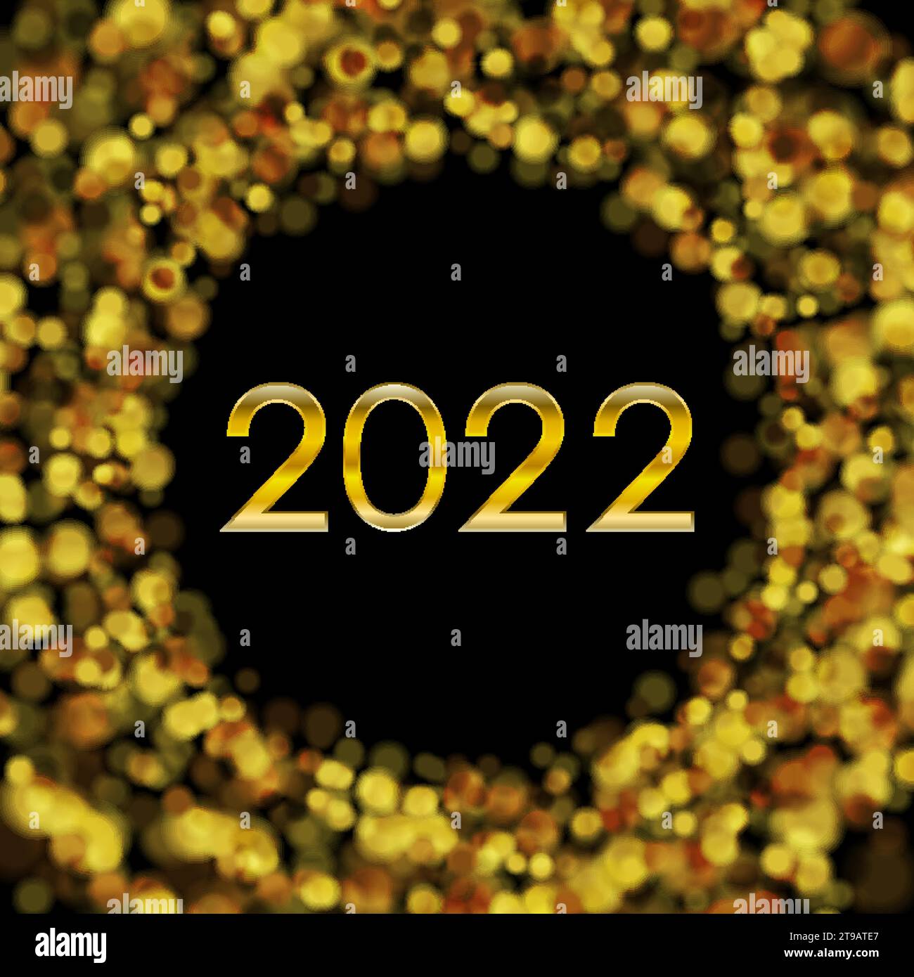 New Year 2022 golden bokeh particles abstract shiny background ...
