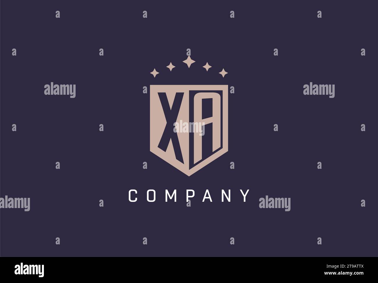 XA initial shield logo icon geometric style design inspiration Stock Vector