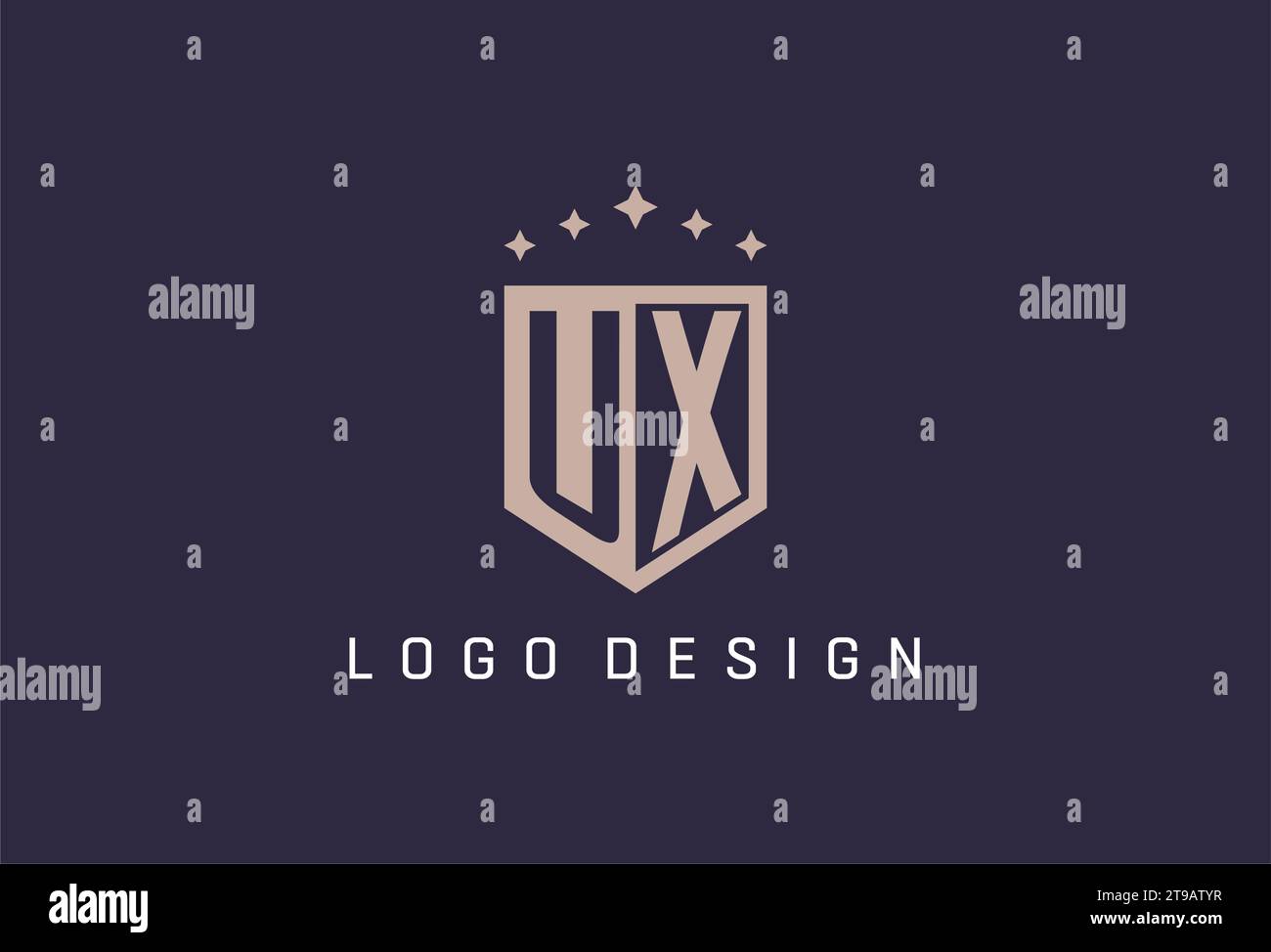 UX initial shield logo icon geometric style design inspiration Stock ...