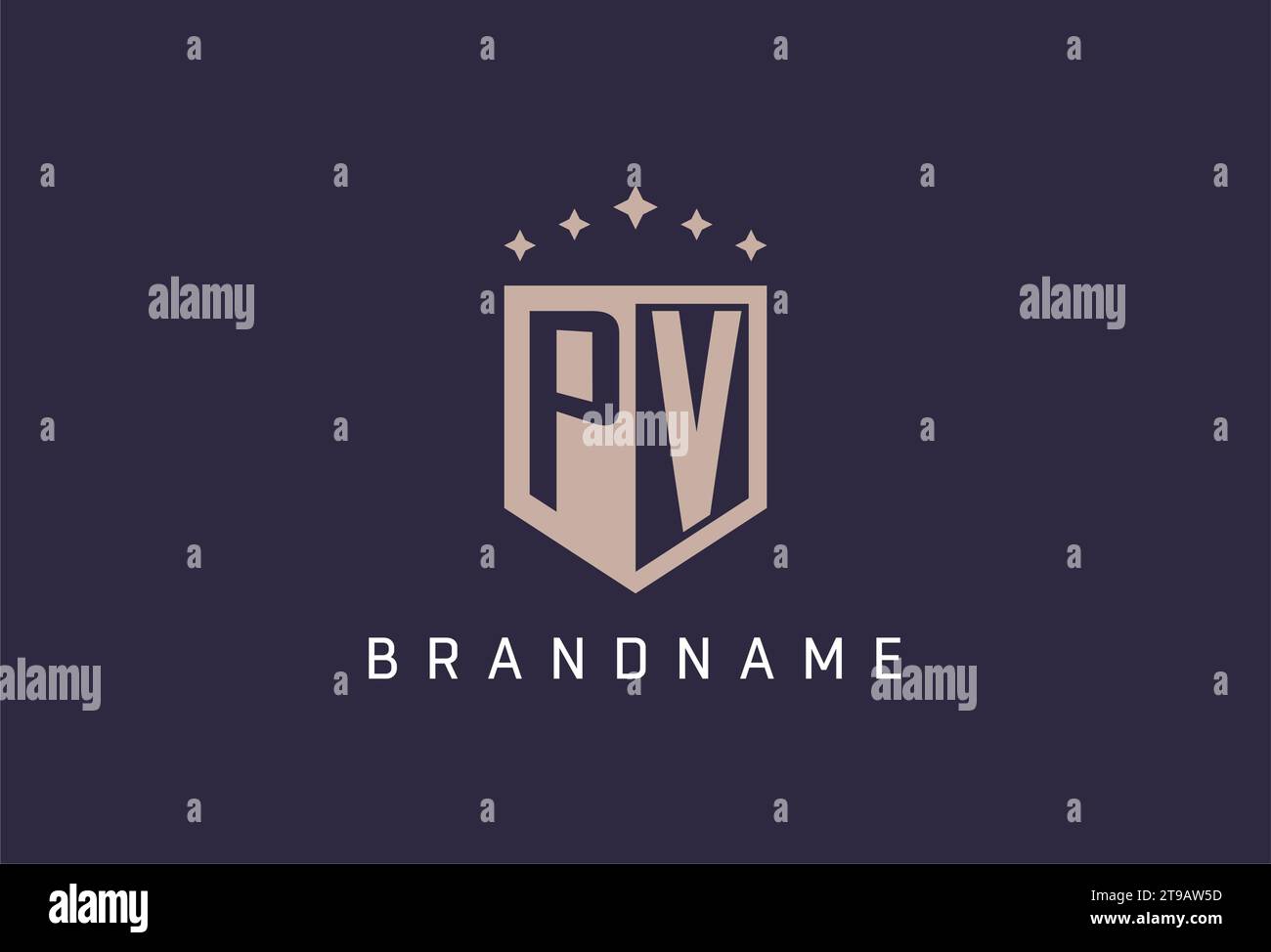 PV initial shield logo icon geometric style design inspiration Stock ...