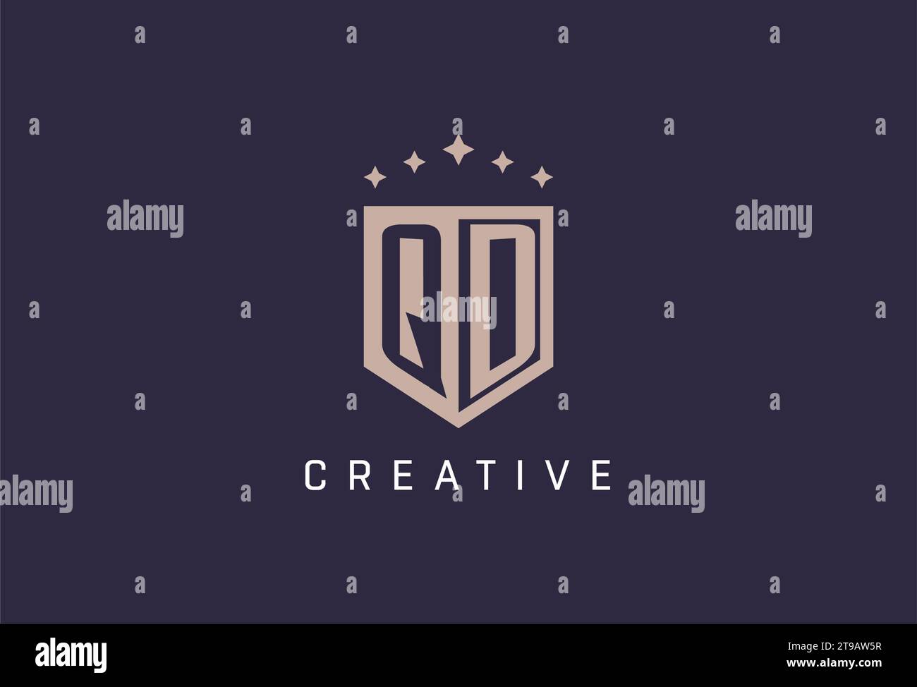 QD initial shield logo icon geometric style design inspiration Stock ...