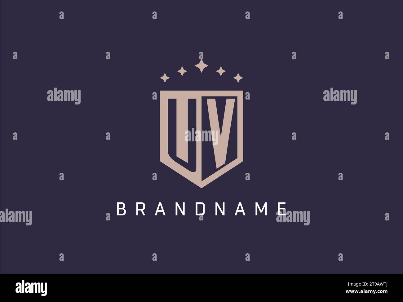UV initial shield logo icon geometric style design inspiration Stock ...