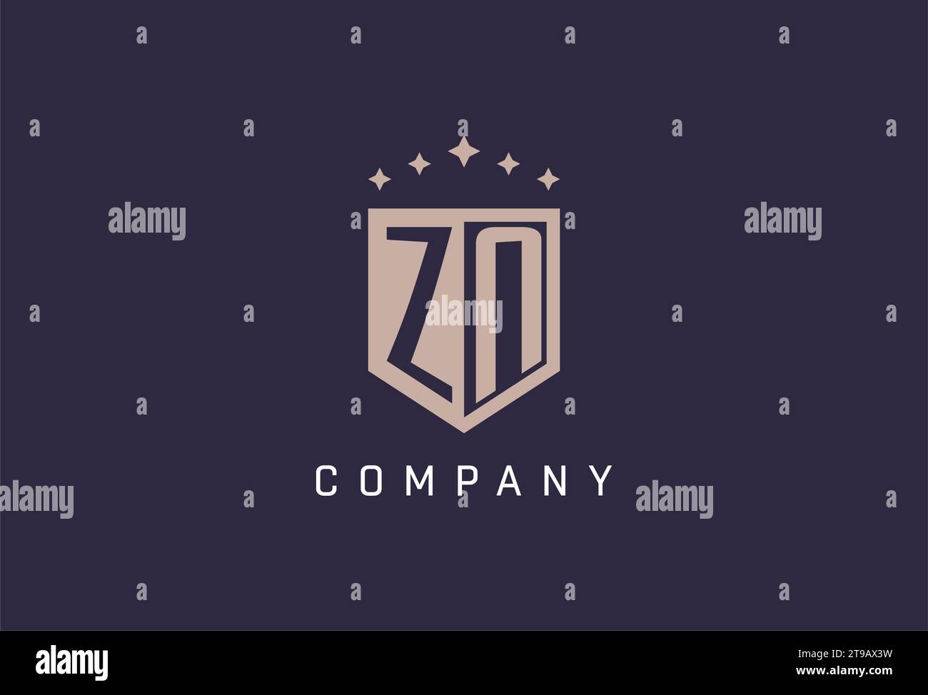 ZN initial shield logo icon geometric style design inspiration Stock ...