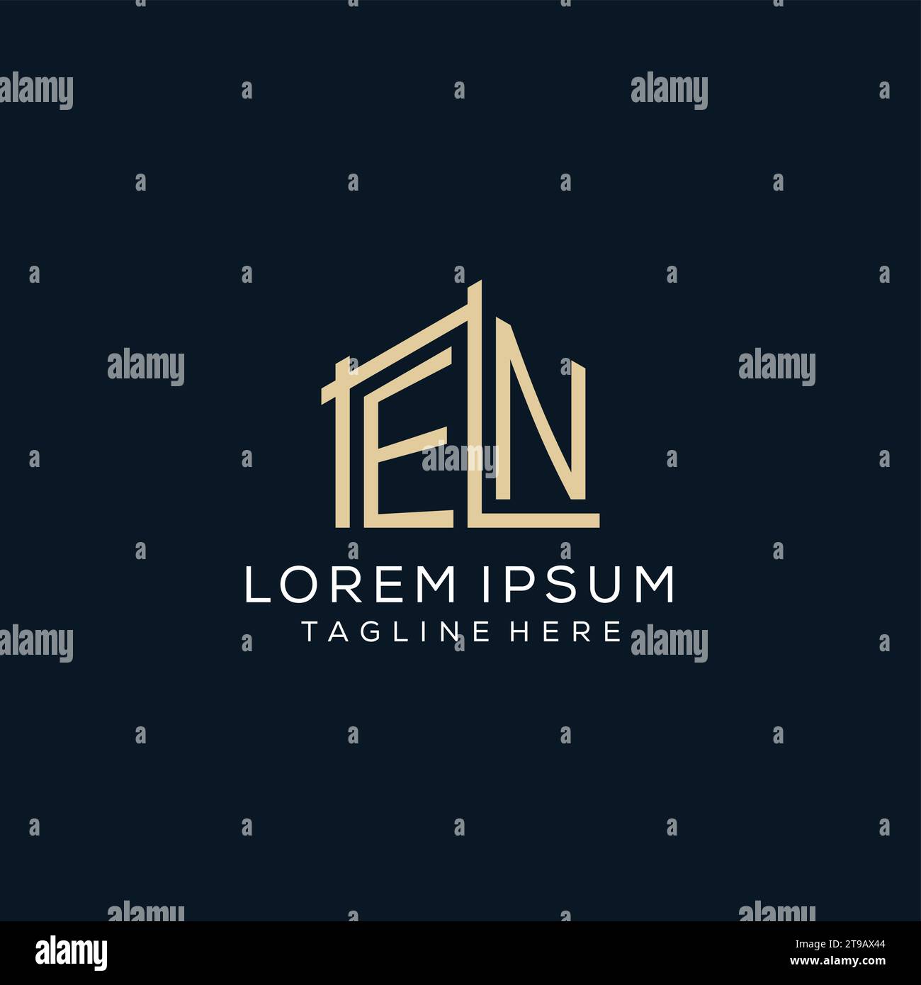 Initial EN logo, clean and modern architectural and construction logo ...