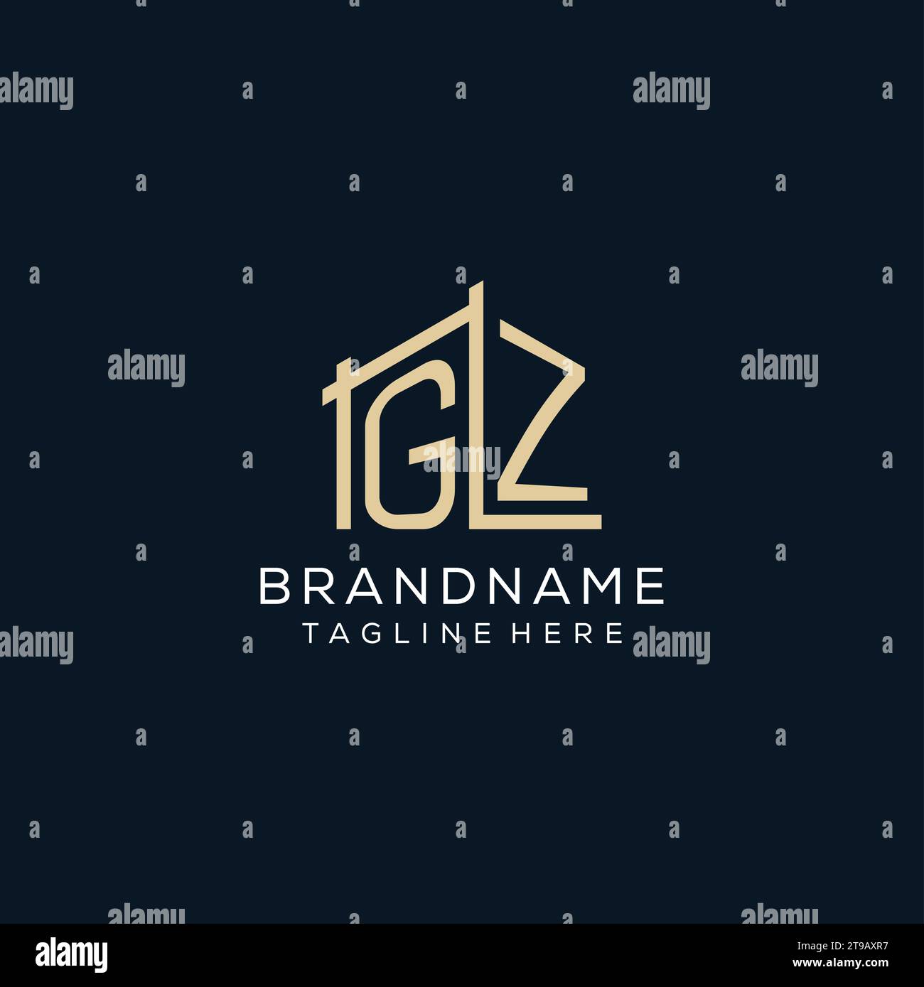 Initial GZ logo, clean and modern architectural and construction logo design vector graphic Stock Vector