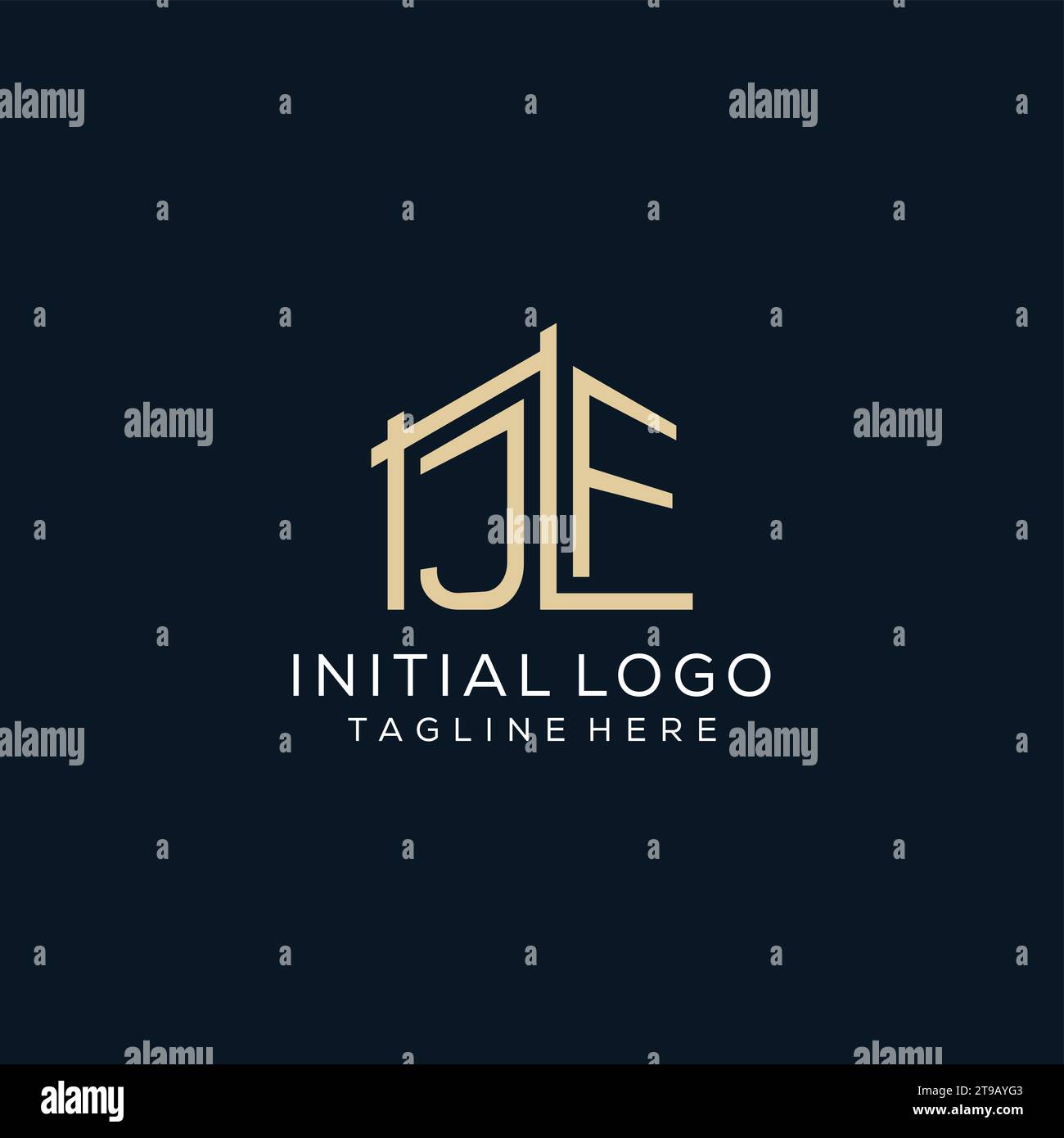 Initial JF logo, clean and modern architectural and construction logo design vector graphic Stock Vector