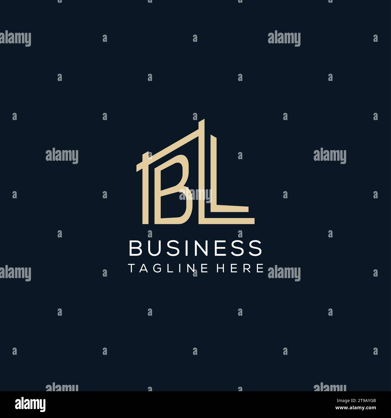 Initial BL logo, clean and modern architectural and construction logo design vector graphic Stock Vector