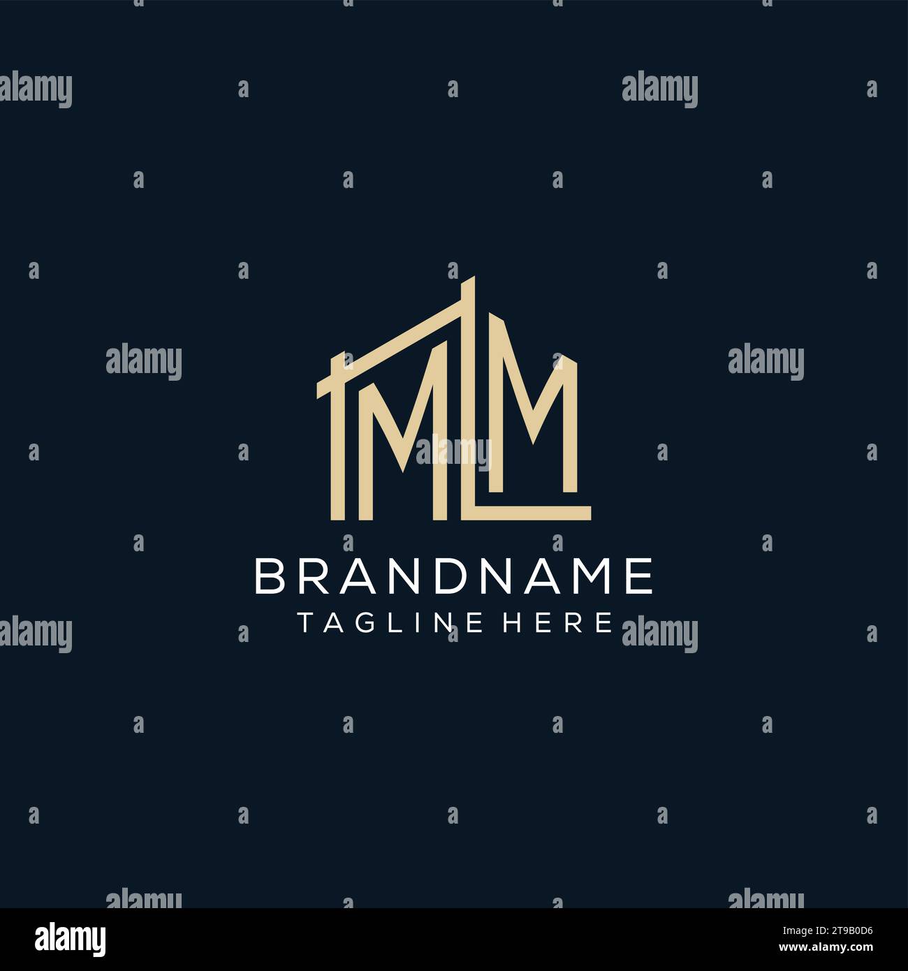 Initial MM logo, clean and modern architectural and construction logo ...