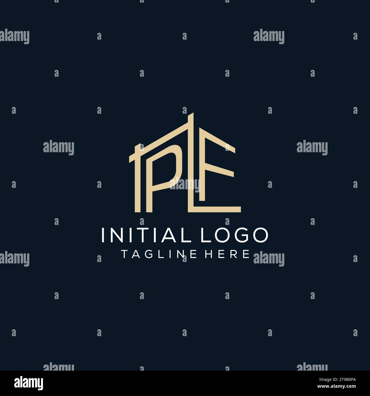 Initial PF logo, clean and modern architectural and construction logo design vector graphic Stock Vector