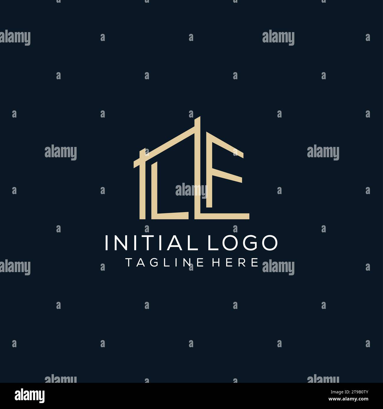 Initial LF logo, clean and modern architectural and construction logo