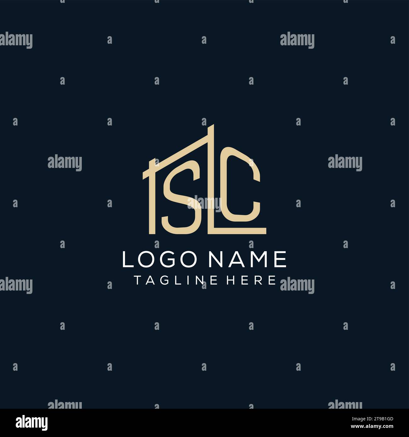 Initial SC logo, clean and modern architectural and construction logo design vector graphic Stock Vector