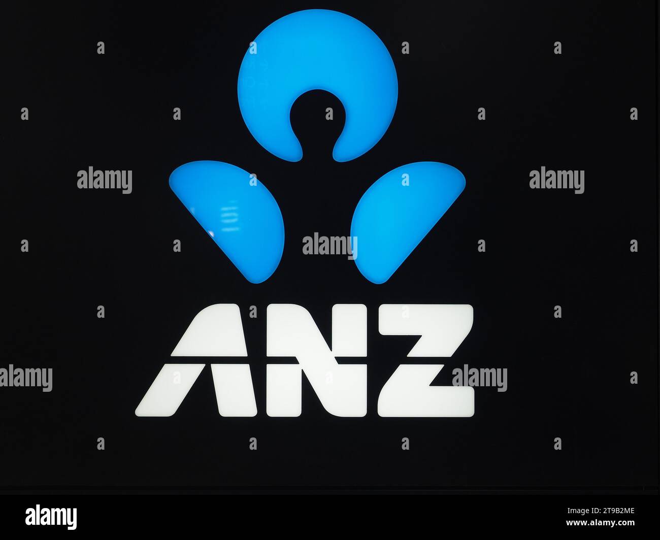 Australia, Canberra, 16 November 2023. ANZ Bank branch logo and sign