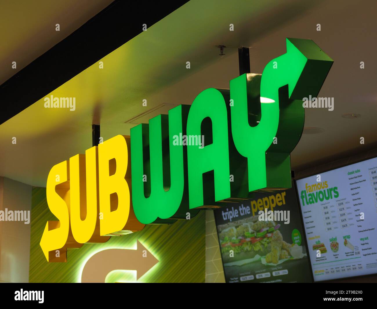 Australia, Canberra, 16 November 2023. Subway logo and sign Stock Photo Alamy