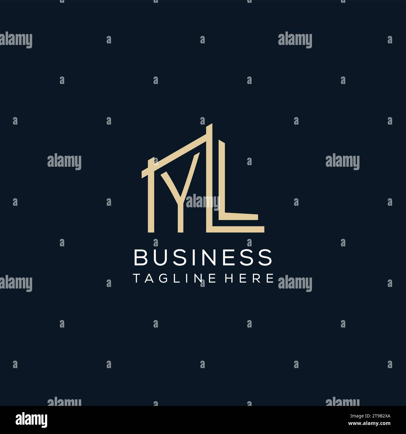 Initial YL logo, clean and modern architectural and construction logo