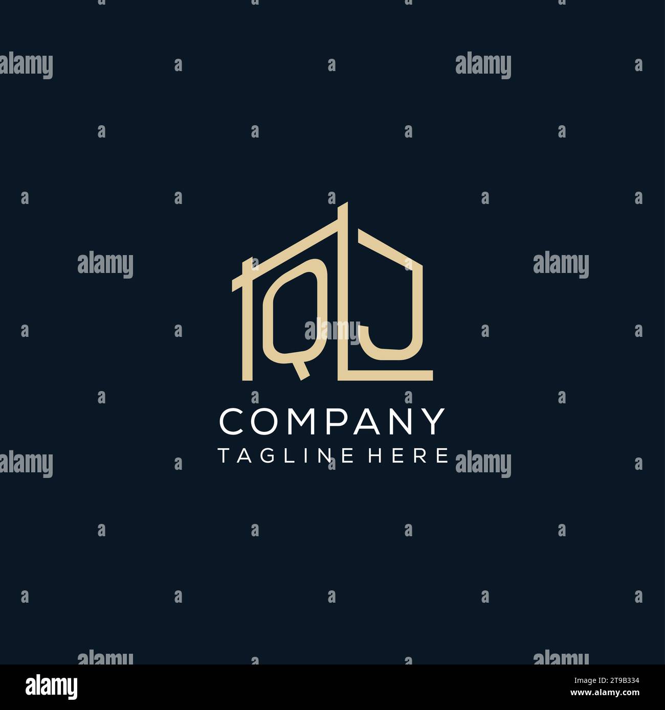 Initial QJ logo, clean and modern architectural and construction logo ...