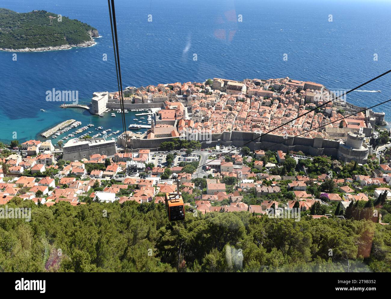 Dubrovnik, Croatia - July 3, 2021: The Dubrovnik Cable Car, Croatia. Stock Photo