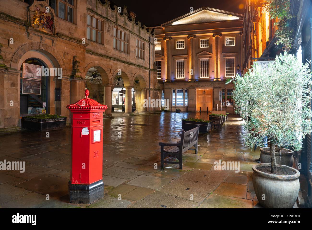 The Square, Shrewsbury, Shropshire, England. Shrewsbury Museum and Art Gallery too. Pictured in November 2023. Stock Photo