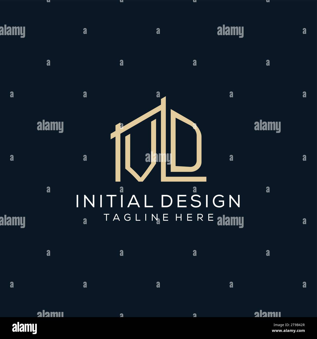 Initial VD logo, clean and modern architectural and construction logo design vector graphic Stock Vector