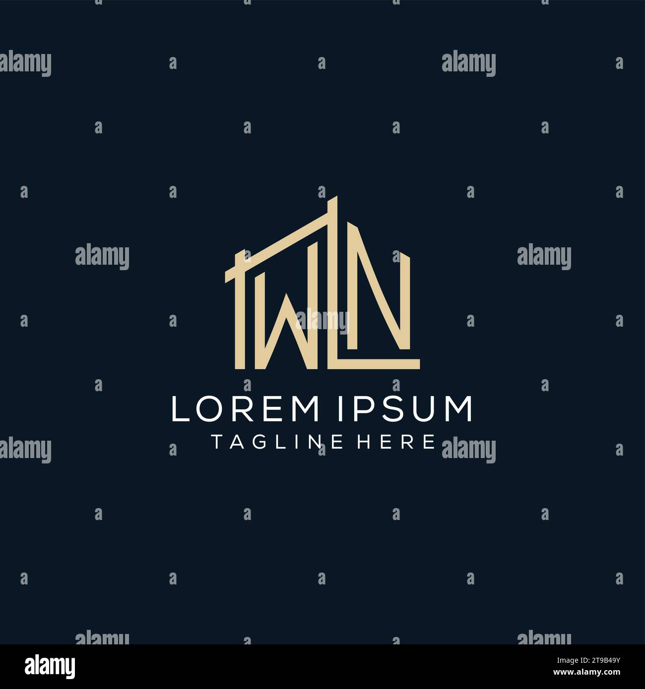 Wn Visual Design Initial WN logo, clean and modern architectural and construction logo ...