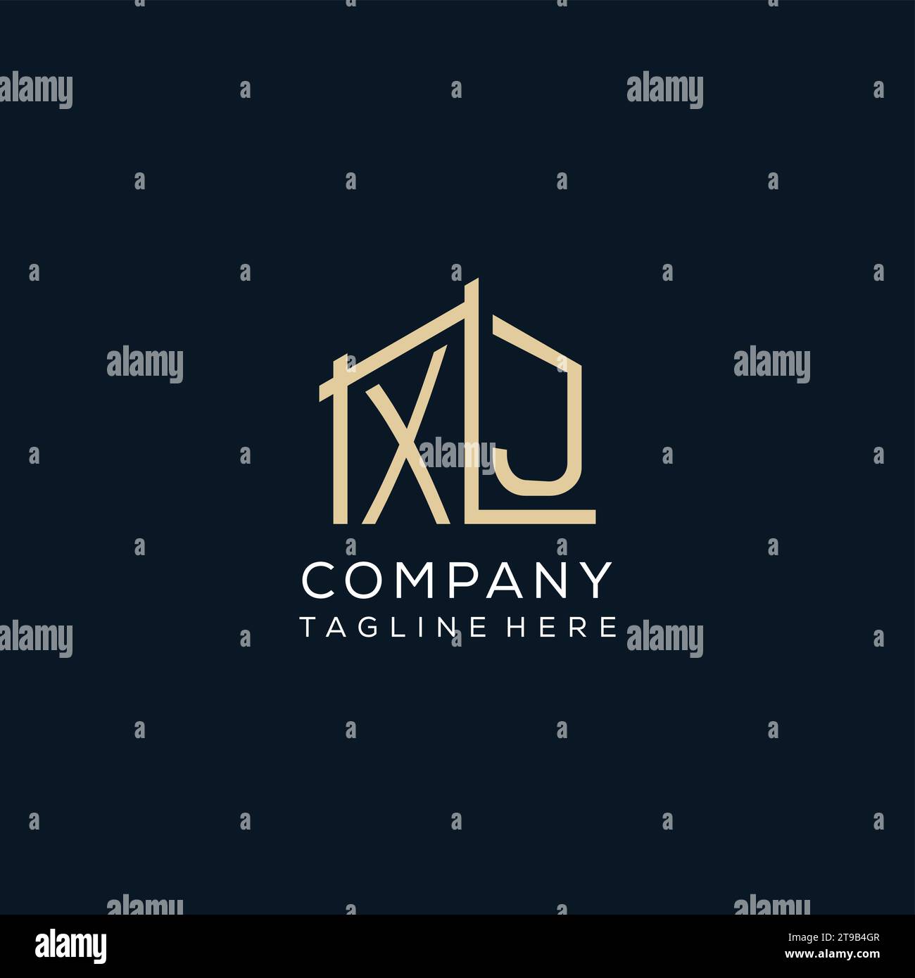 Initial XJ logo, clean and modern architectural and construction logo ...