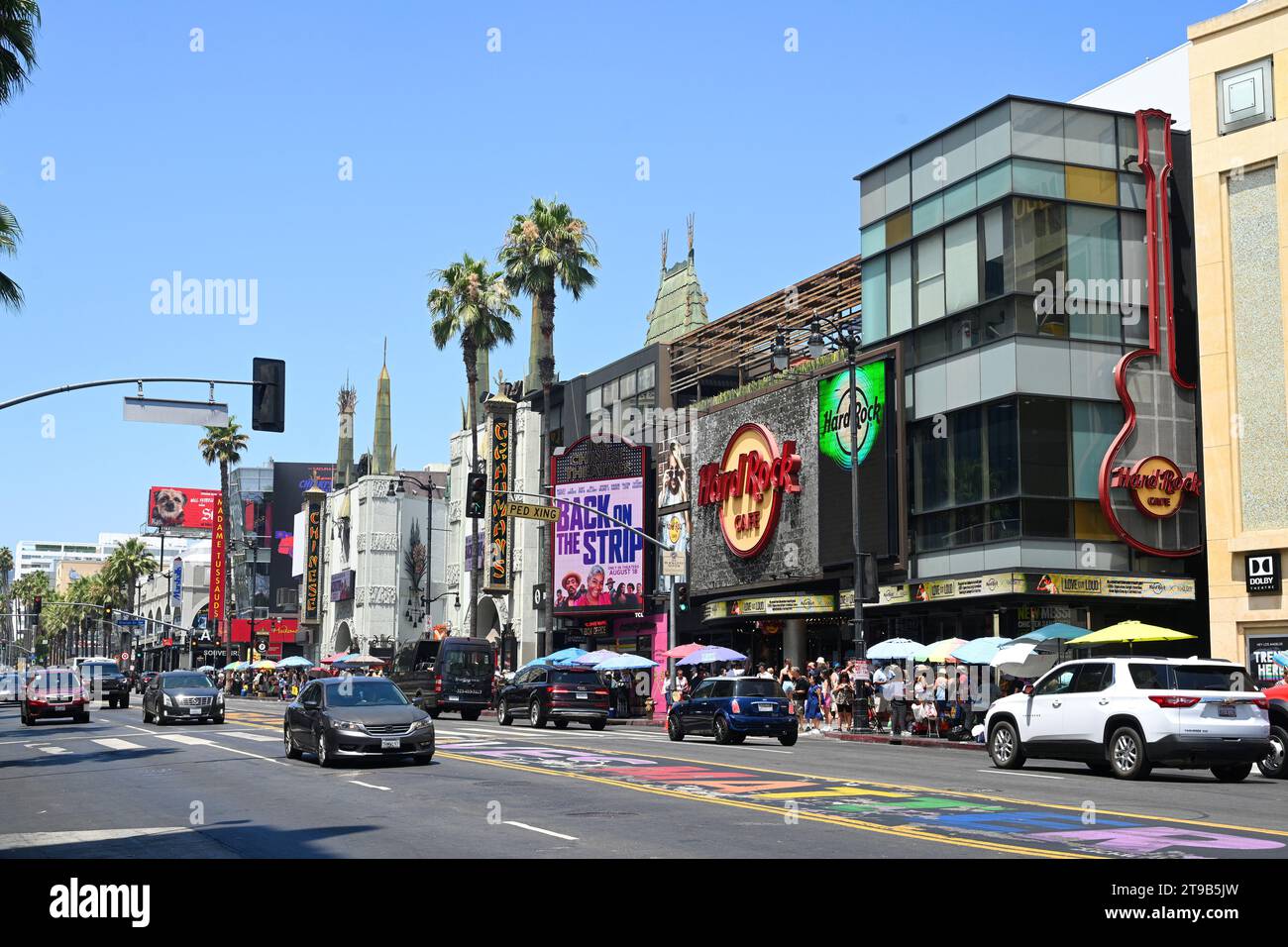 Los Angeles, California, USA - July 29, 2023: Hollywood Boulevard in Los Angeles. Stock Photo