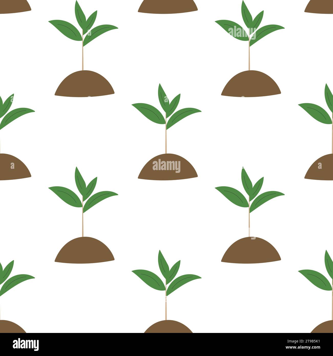 sprout plant young green earth eco pattern textile coloring background