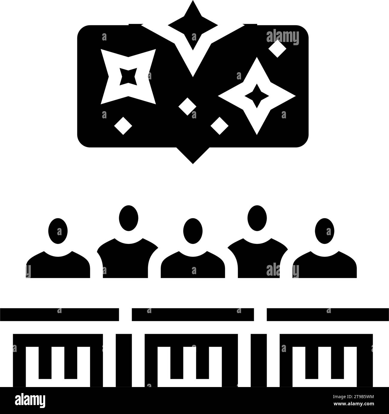 Group Activities Primary School Glyph Icon Vector Illustration Stock group-activities-primary-school-glyph-icon-vector-illustration-stock