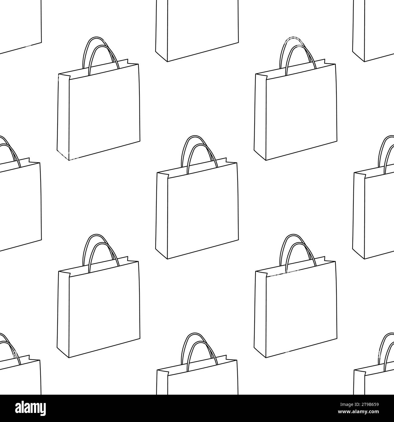 paper bag zero waste eco no plastic pattern line doodle vector