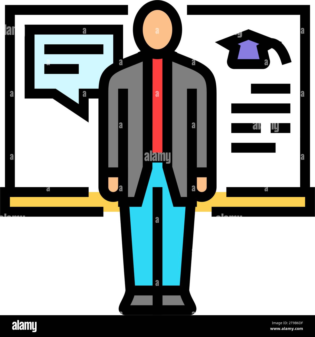 college teacher profession color icon vector illustration Stock Vector ...