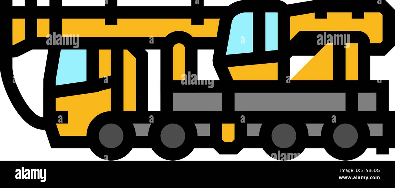 crane truck construction vehicle color icon vector illustration Stock ...