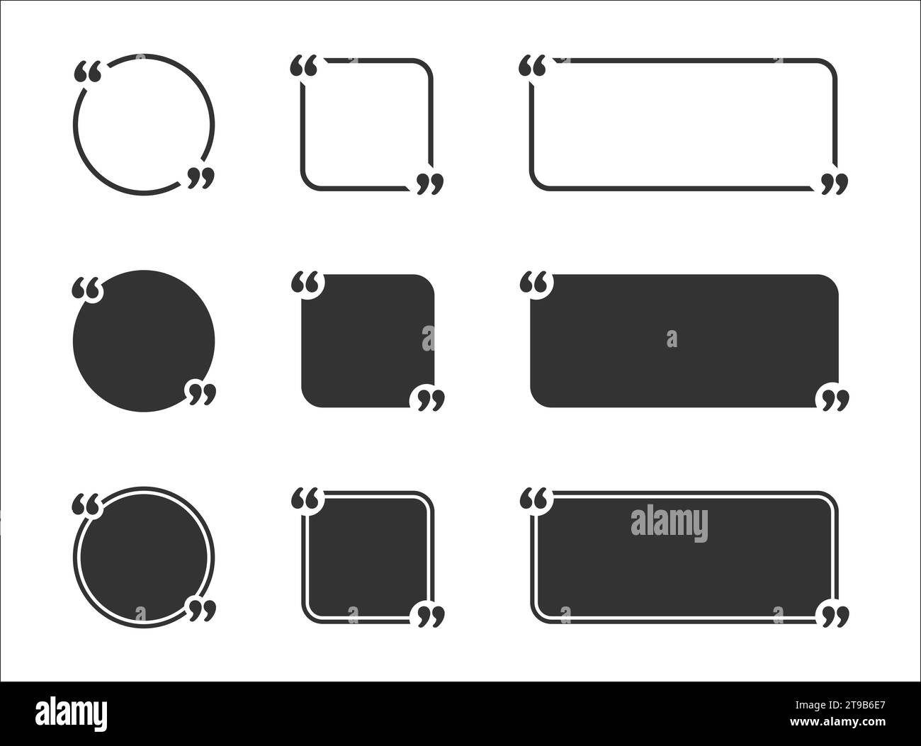 Bubble speech quote box icon set. Vector illustration Stock Vector Image & Art Alamy