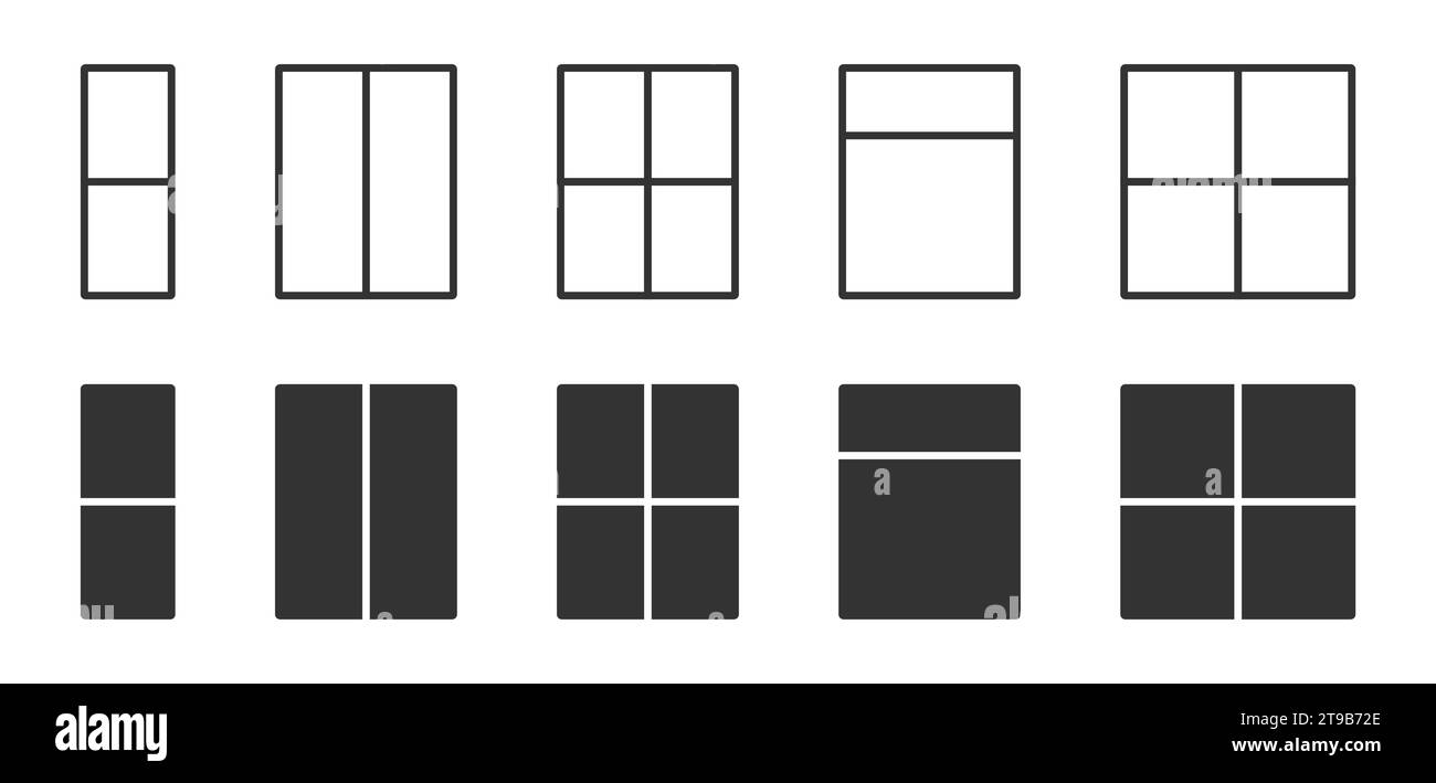 Window icon set. Simple design. Vector illustration Stock Vector Image