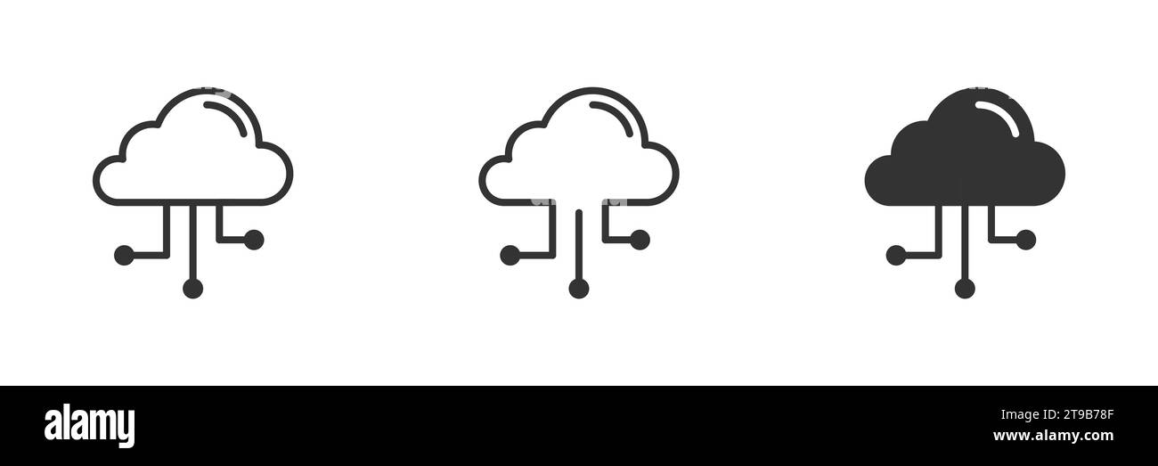 Cloud computing icon Black and White Stock Photos & Images - Alamy