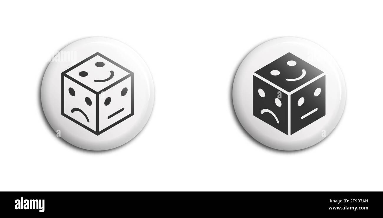 Cube with rating emotion icon. Vector illustration Stock Vector