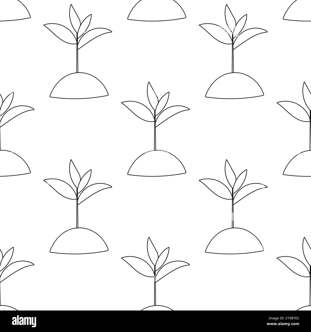 sprout plant young green earth eco pattern Stock Vector Image & Art - Alamy