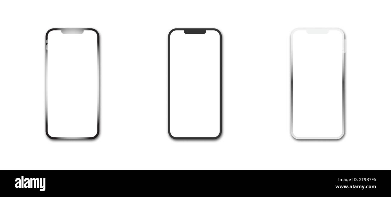 Mockup smartphone. Mobile phone with blank screen. Vector illustration ...