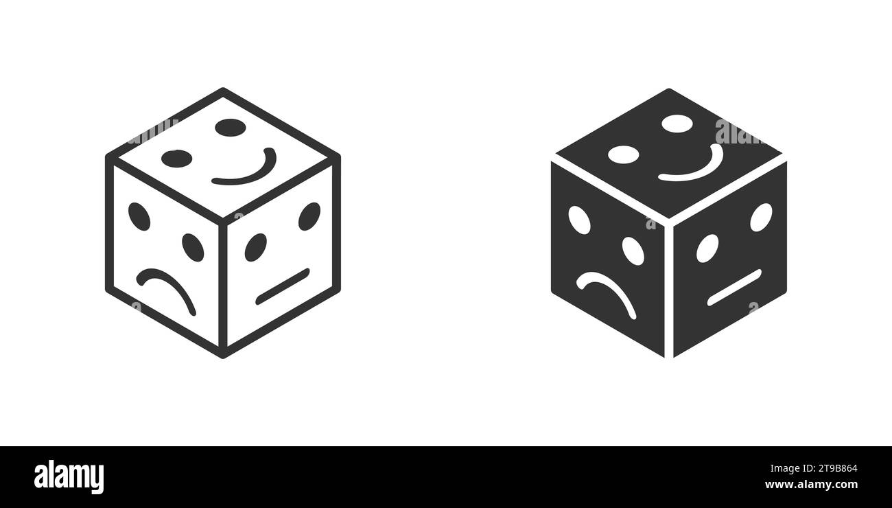 Cube with rating emotion icon. Vector illustration Stock Vector