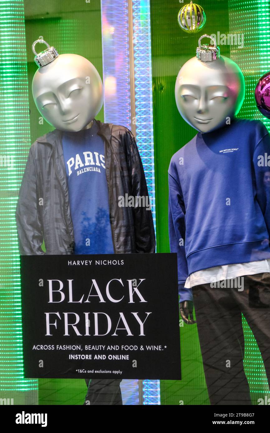 Bristol, UK. 24th Nov, 2023. Shops in Bristol City centre or the Broadmead shopping quarter with Black Friday signs. Black Friday is the day after the American Thanksgiving holiday which has now become a prompt for Christmas shopping worldwide. Credit: JMF News/Alamy Live News Stock Photo