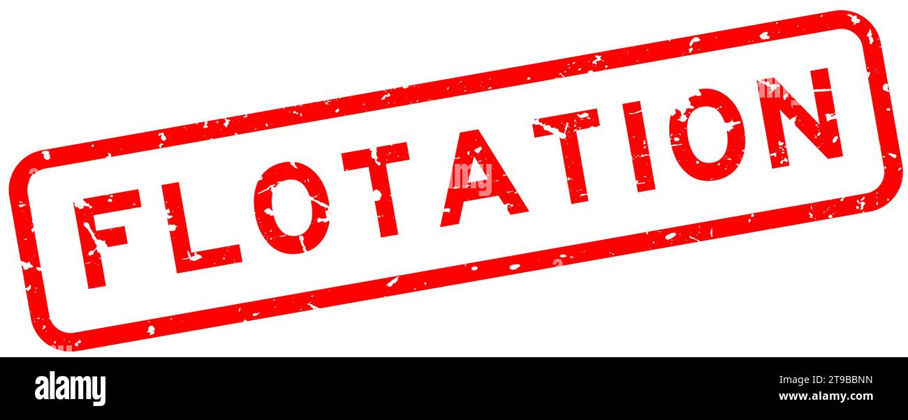 Grunge red floatation word square rubber seal stamp on white background Stock Vector