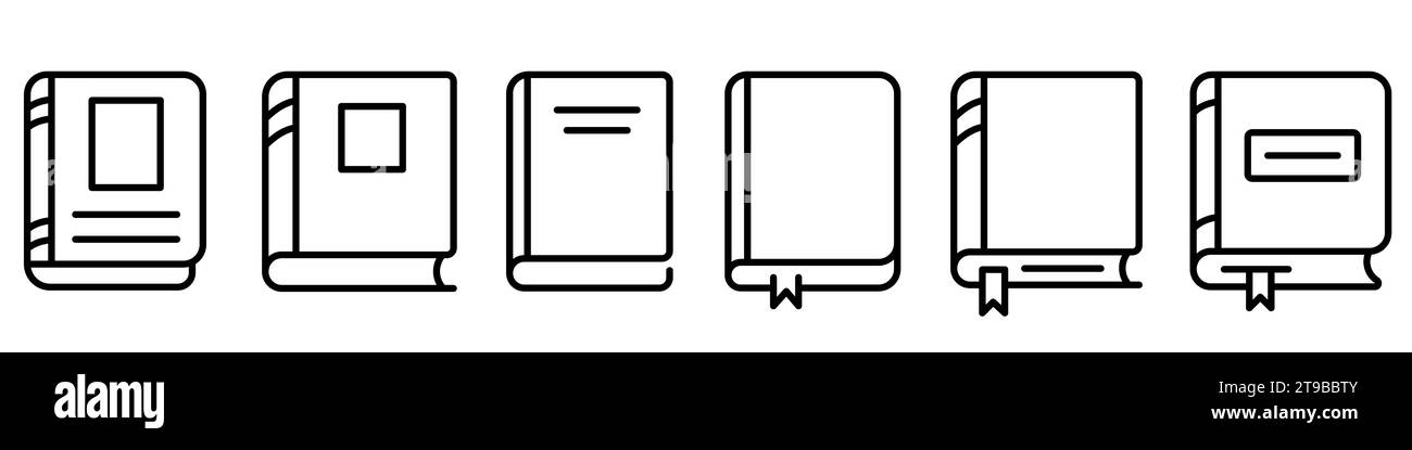 Book icon. Set of black book icons on a white background. Vector ...