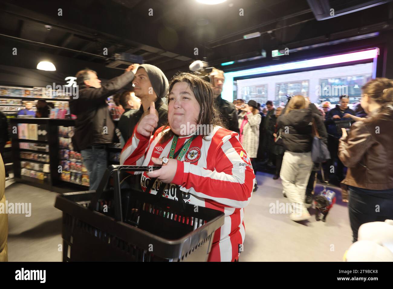 London, UK 24th November 2023. HMV has reopened it's iconic flagship store on London, Oxford Street after a 4 year absence. The pop band Madness opened the shop this morning and fans who had been queueing rushed in. Credit : Monica Wells/Alamy Live News Stock Photo