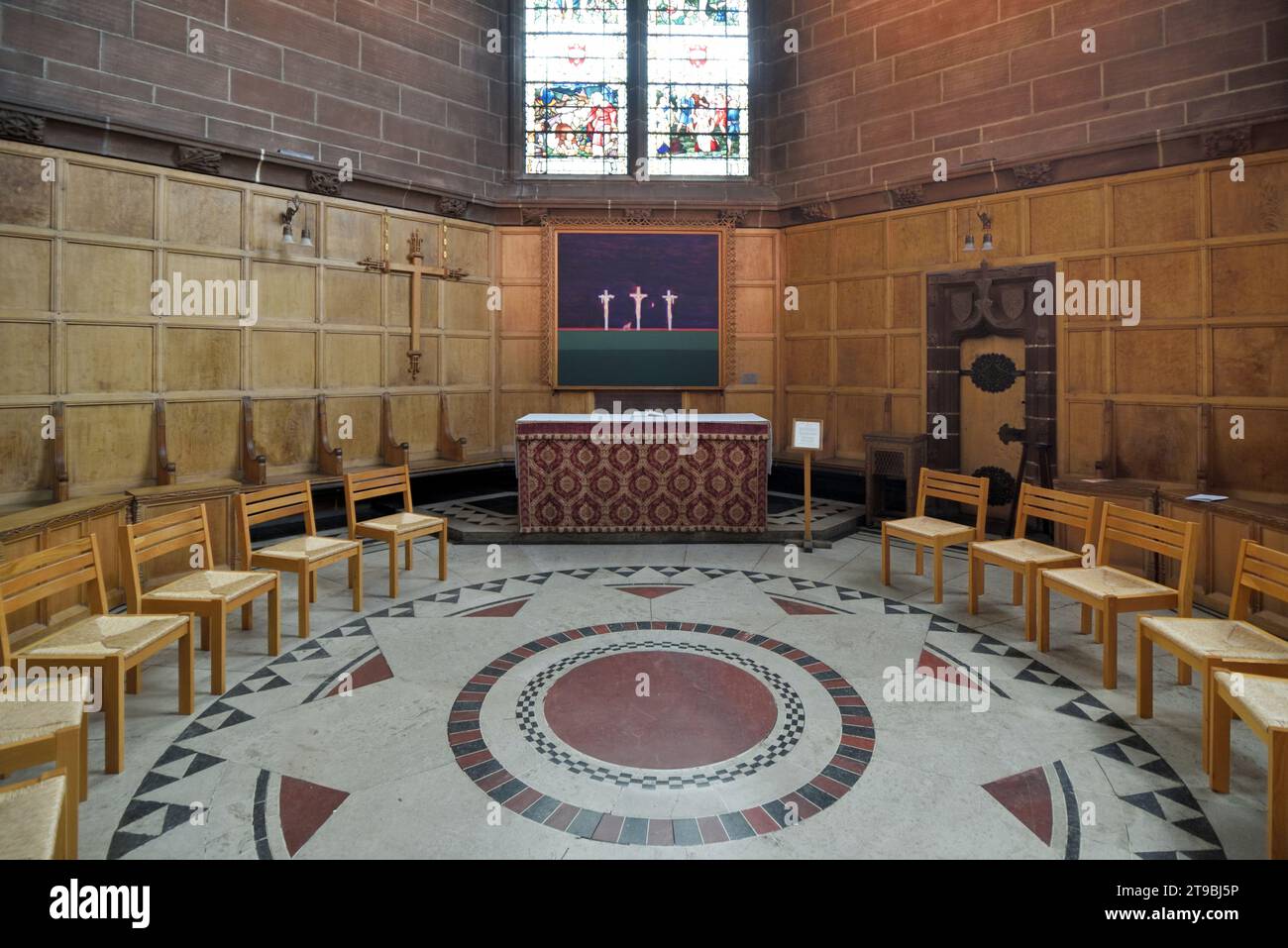 Chapter House, a Circular Memorial Chapel built in memory of Freemasons killed during the First World War in the Anglican Liverpool Cathedral Stock Photo