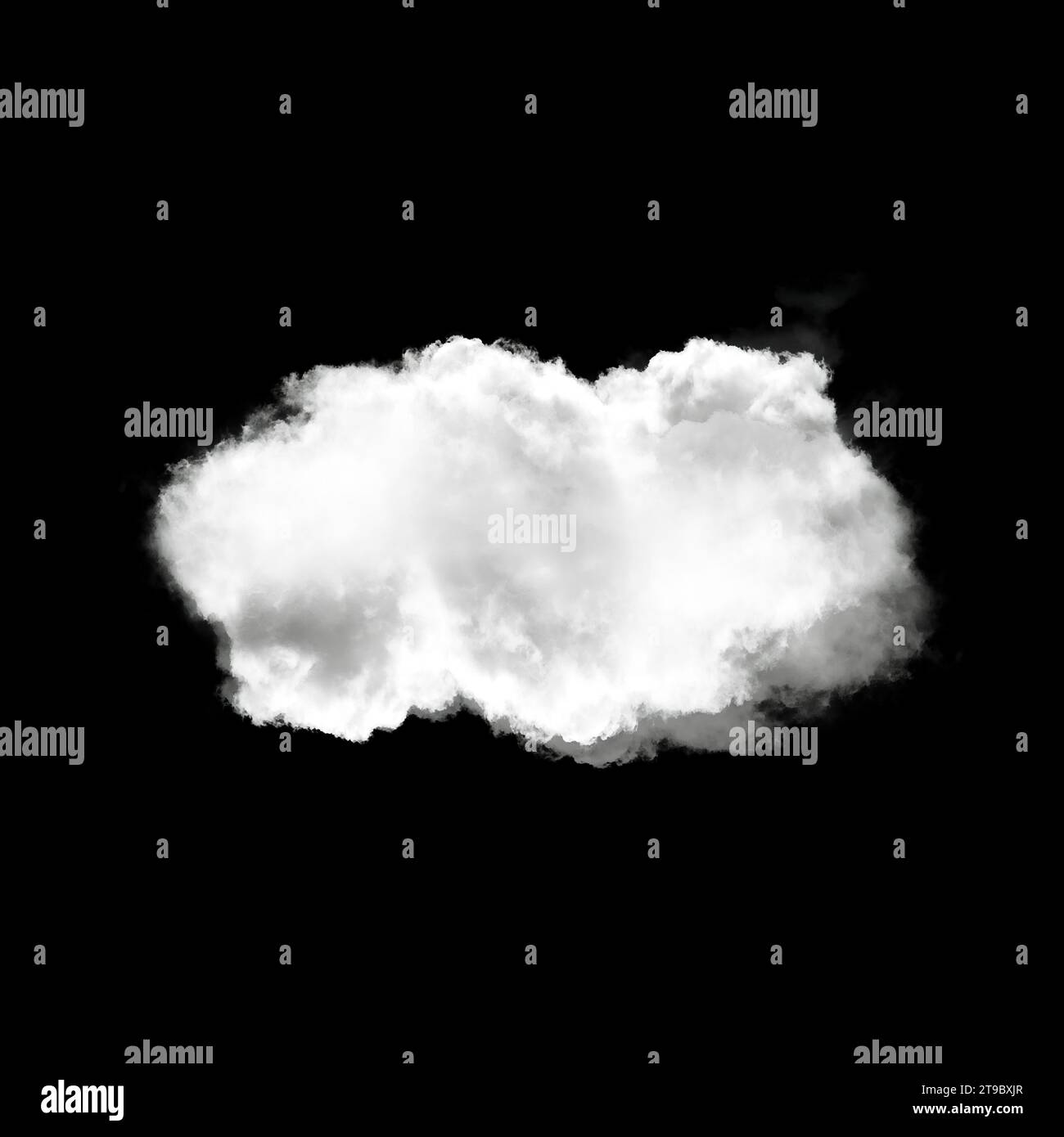 White cloud isolated over black background 3D illustration, natural ...