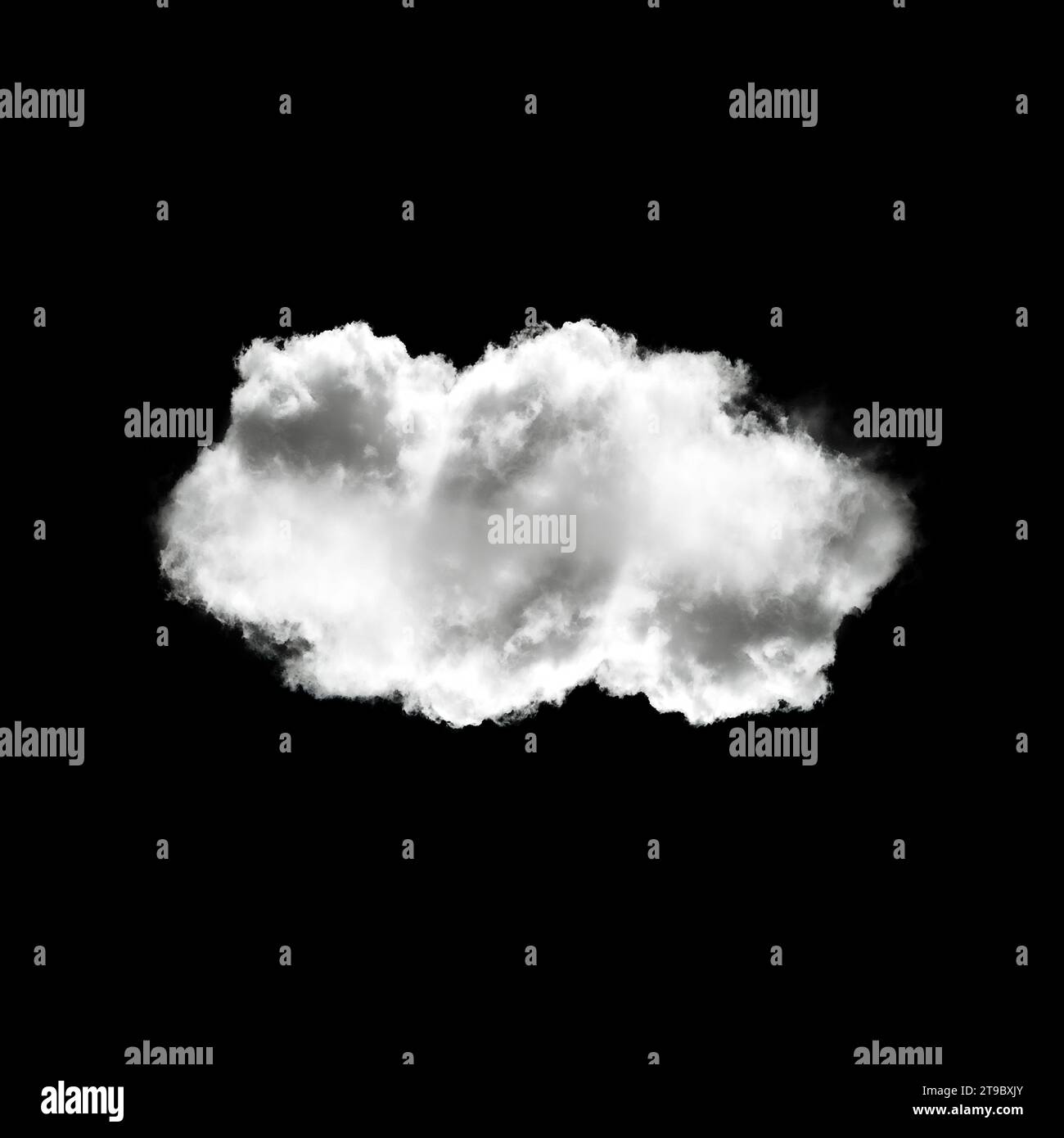 White cloud isolated over black background 3D illustration, natural ...