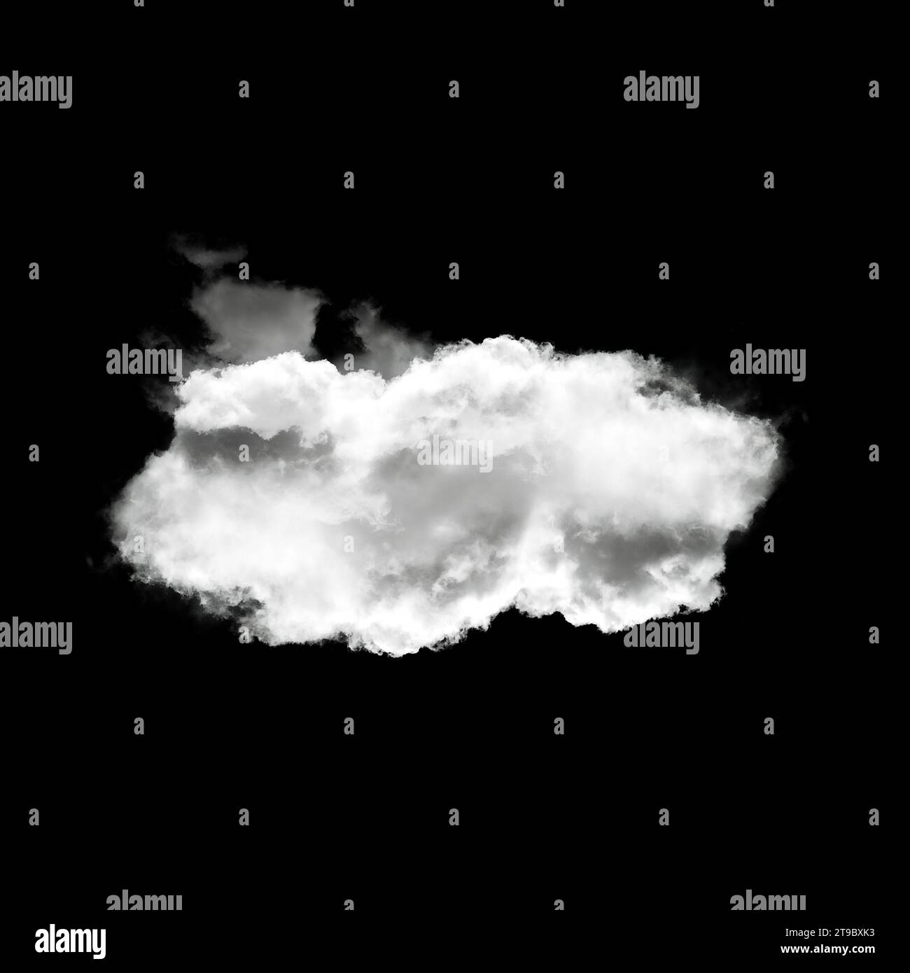 White cloud isolated over black background 3D illustration, natural ...