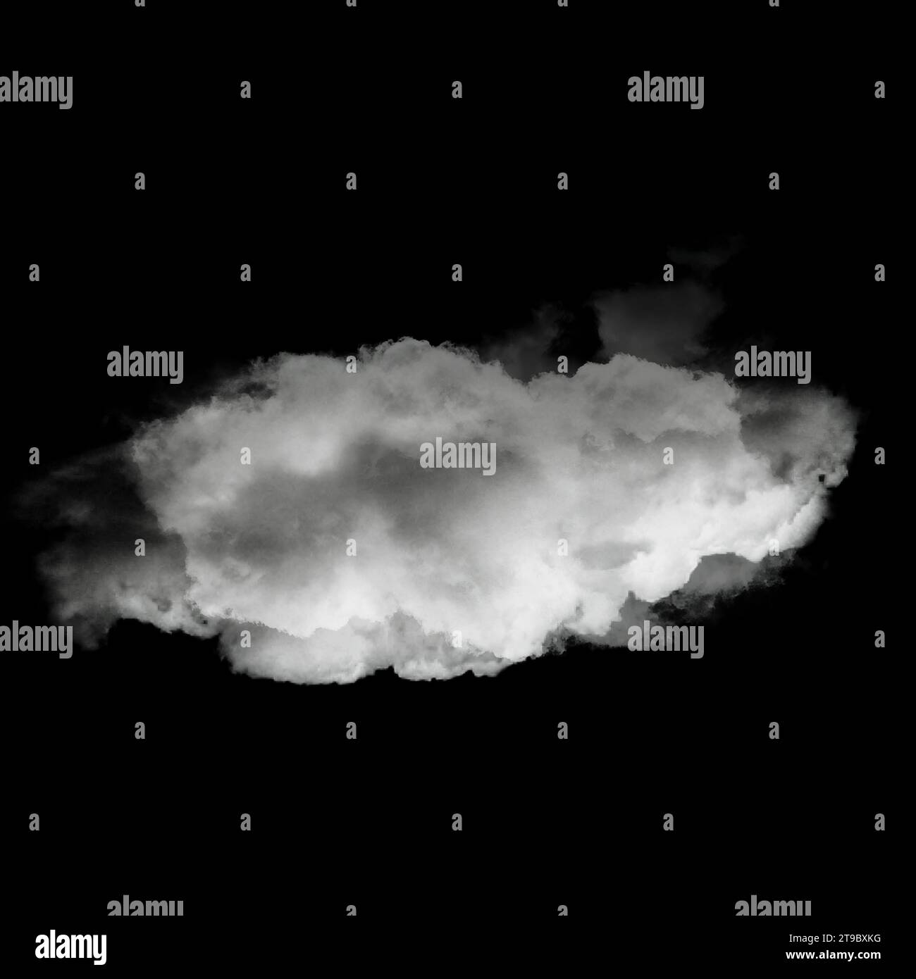 White cloud isolated over black background 3D illustration, natural ...